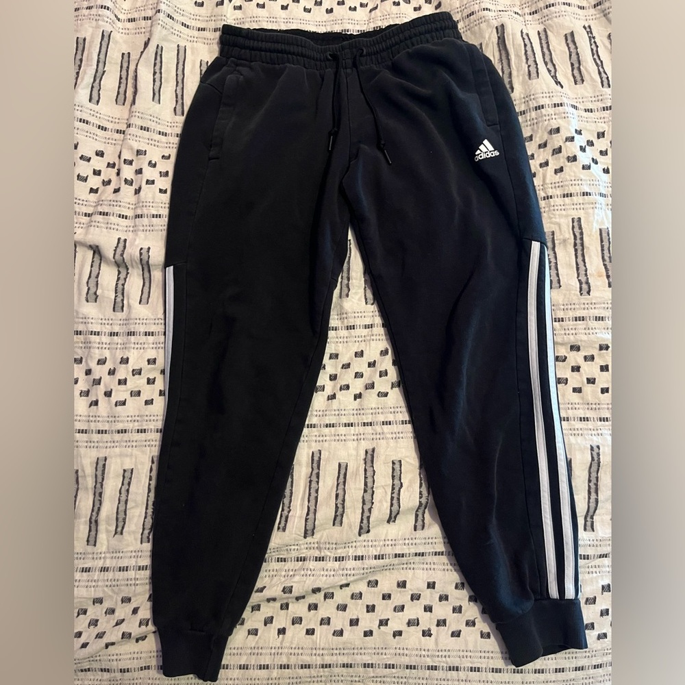 Adidas black sweats, size M